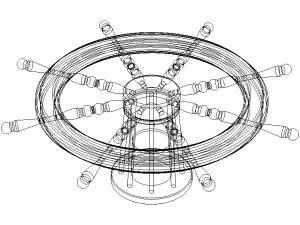 Wooden Ship Wheel Table 3D Model