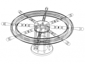 Wooden Ship Wheel Table 3D Model