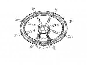 Wooden Ship Wheel Table 3D Model