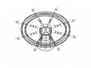 Wooden Ship Wheel Table 3D Model