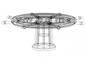 Wooden Ship Wheel Table 3D Model