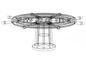 Wooden Ship Wheel Table 3D Model