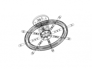 Wooden Ship Wheel Table 3D Model