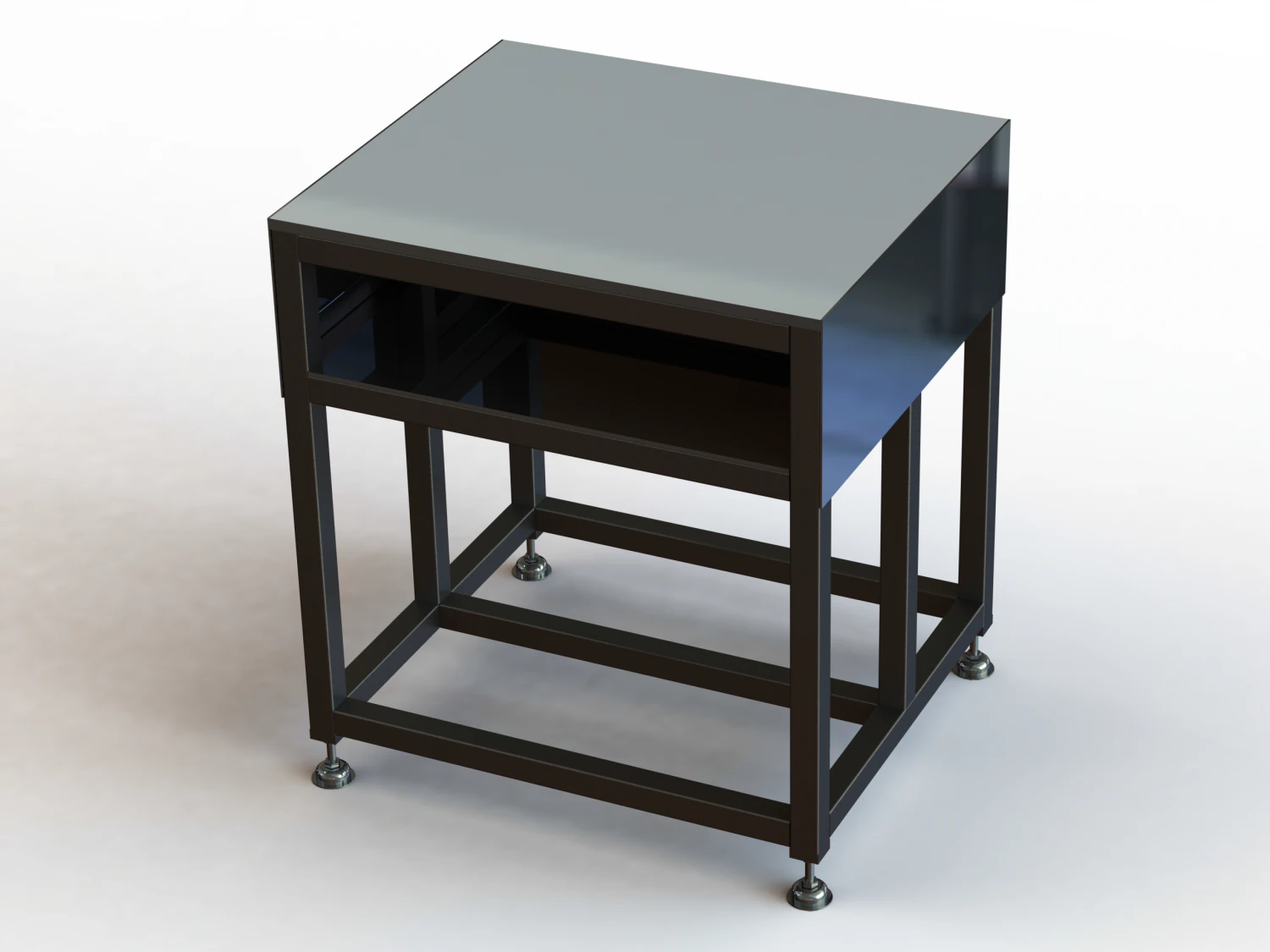 Steel Work Table WL67 3D Model .c4d .max .obj .3ds .fbx .stl .blend 