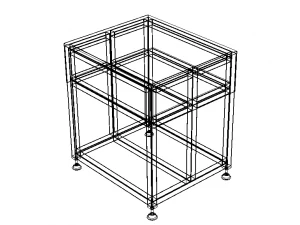 Steel Work Table WL67 3D Model