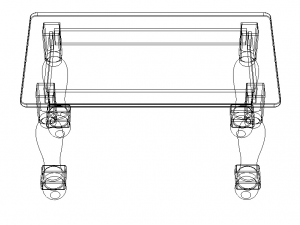 Wooden Rectangular Antique Table 3D Модель