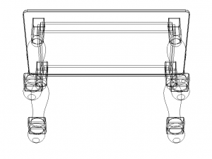 Wooden Rectangular Antique Table 3D Модель