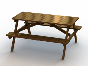 Oak Picnic Bench 3Dモデル