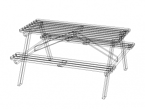 Oak Picnic Bench 3Dモデル
