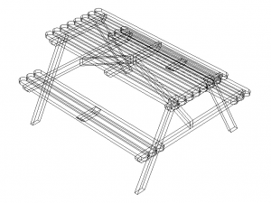 Oak Picnic Bench 3Dモデル