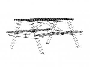 Oak Picnic Bench 3Dモデル