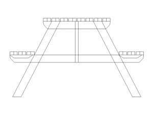 Oak Picnic Bench 3Dモデル