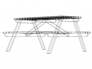 Oak Picnic Bench 3Dモデル