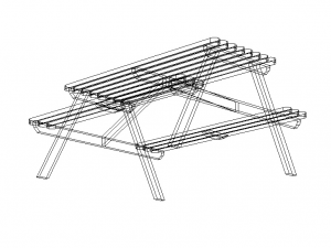 Oak Picnic Bench 3Dモデル