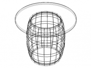 Wooden Barrel Table 3D मॉडल