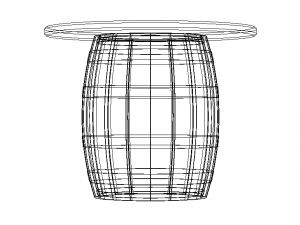 Wooden Barrel Table 3D मॉडल