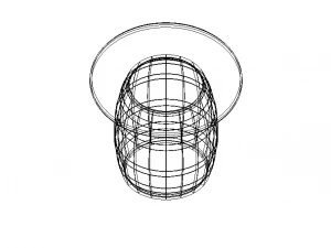 Wooden Barrel Table 3D Model