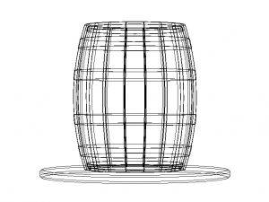 Wooden Barrel Table 3D मॉडल