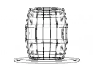 Wooden Barrel Table 3D Model