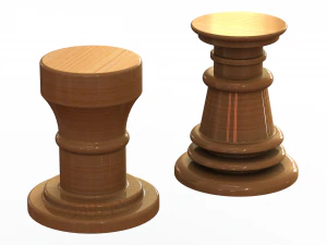 Hocker aus Zedernholz 3D Modell