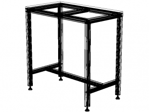 900x500 Single Open T-Slots Bench Modèle 3D