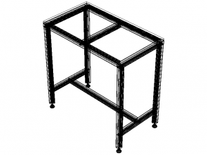 900x500 Single Open T-Slots Bench Modèle 3D