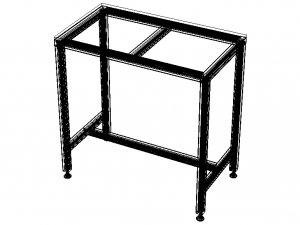 900x500 Single Open T-Slots Bench Modèle 3D