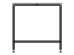 900x500 Single Open T-Slots Bench Modèle 3D