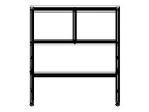900x500 Single Open T-Slots Bench Modèle 3D