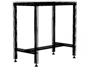 900x500 Single Open T-Slots Bench Modèle 3D