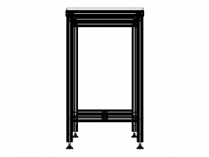 900x500 Single Open T-Slots Bench Modèle 3D