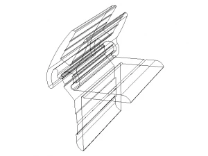 Aluminum Snap Fit Hinge 3D Model