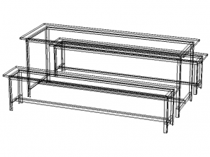 Canteen Steel Table 3D Model