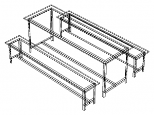 Canteen Steel Table 3D Model