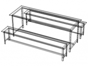 Canteen Steel Table 3D Model