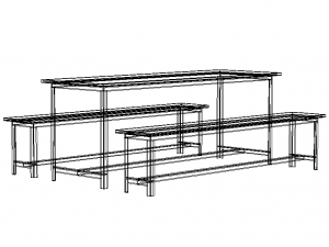 Canteen Steel Table 3D Model
