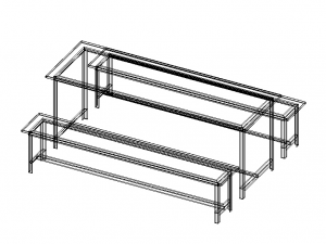 Canteen Steel Table 3D Model