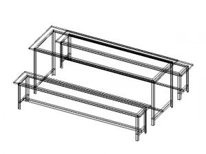 Canteen Steel Table 3D Model