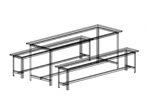 Canteen Steel Table 3D Model