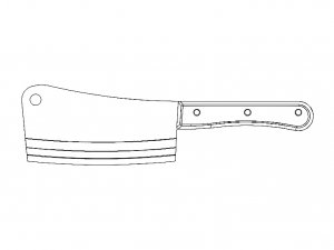 Meat Cleaver Knife with Plastic Handle 3D Model