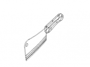 Meat Cleaver Knife with Plastic Handle 3D Model