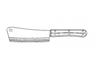 Meat Cleaver Knife with Plastic Handle 3D Model