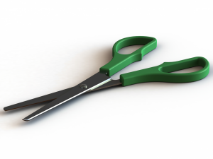 Green Utility Scissors 3D Model