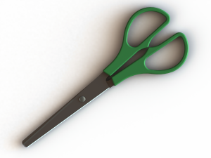 Green Utility Scissors Modello 3D