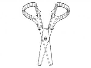 Green Utility Scissors Modello 3D