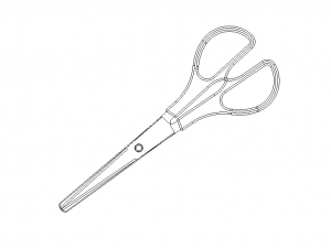 Green Utility Scissors Modello 3D