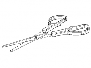 Green Utility Scissors Modello 3D