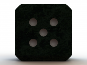 Green Marbleized Dice With White Pips 2in 3D Model