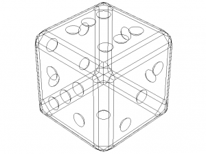 Green Marbleized Dice With White Pips 2in 3D Model