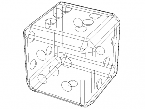 Green Marbleized Dice With White Pips 2in 3D Model